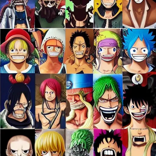 Image similar to one piece characters with human face in real life