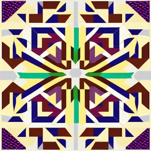 Image similar to vector art geometric quilt pattern block symmetrical