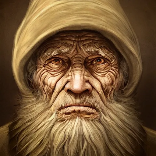 Image similar to digital painting of a wrinkled old fisherman by filipe pagliuso and justin gerard, symmetric, fantasy, highly, detailed, realistic, intricate