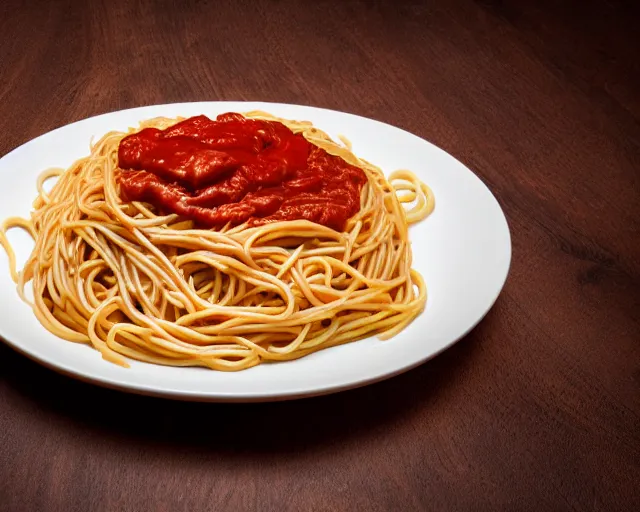 Image similar to elon musk face in a plate of spaghetti, dof and bokeh