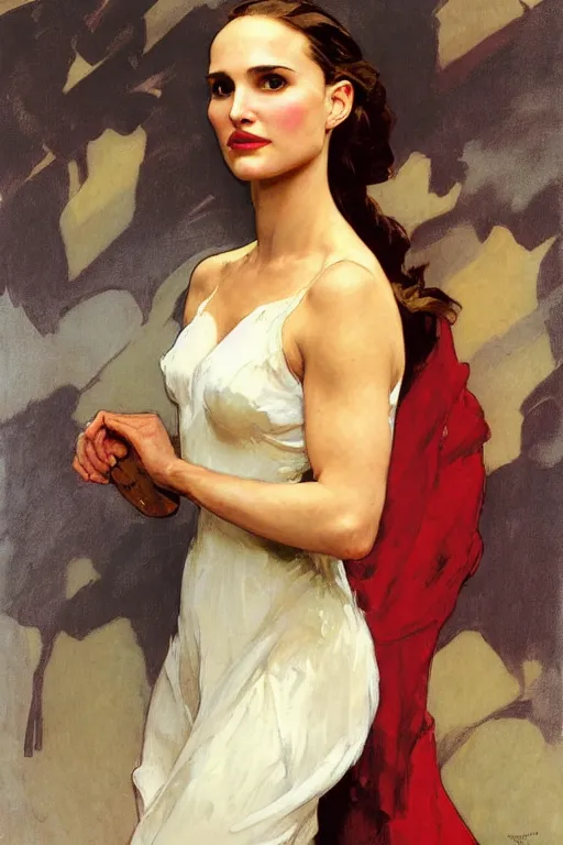 Prompt: elegant portrait of natalie portman as iron man by greg manchess, mucha, william adolphe bouguereau, john singer sargent, sorolla, winslow homer, dean cornwell, james gurney, kilin eng, ilya repin,