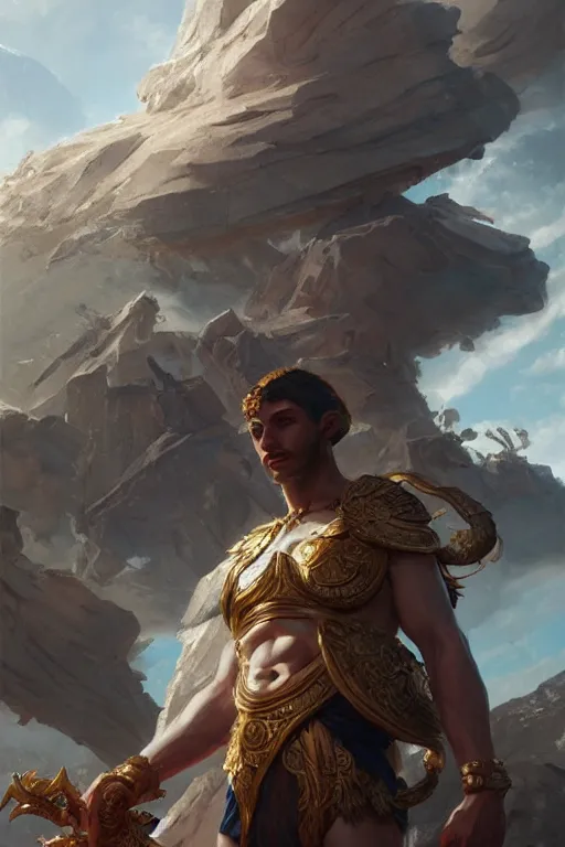 Image similar to gods in the olympus, highly detailed, digital painting, artstation, concept art, sharp focus, illustration, unreal engine, 8 k, art by artgerm and greg rutkowski and edgar maxence