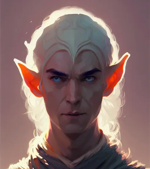 Prompt: portrait of elven mage ( lord of the rings ) by atey ghailan, by greg rutkowski, by greg tocchini, by james gilleard, by joe fenton, by kaethe butcher, dynamic lighting, gradient light blue, brown, blonde cream and white color scheme, grunge aesthetic