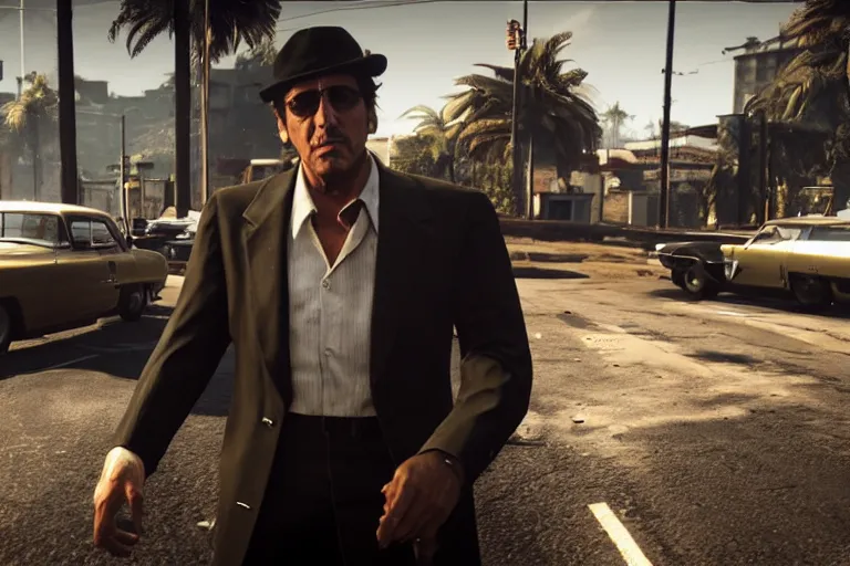 Prompt: al pacino in mafia 3