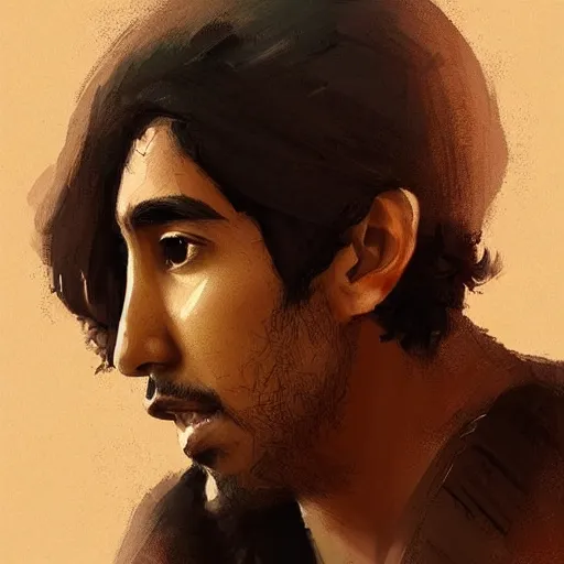 Image similar to “Portrait of Dev Patel by Greg Rutkowski, young, attractive, highly detailed portrait, scifi, digital painting, artstation, concept art, smooth, sharp foccus ilustration, Artstation HQ”