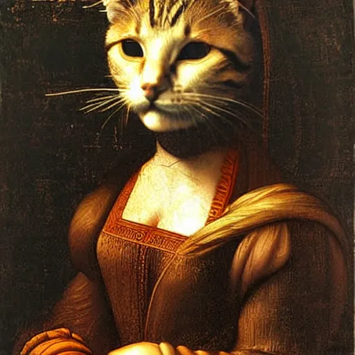 Image similar to cat by leonard da vinci