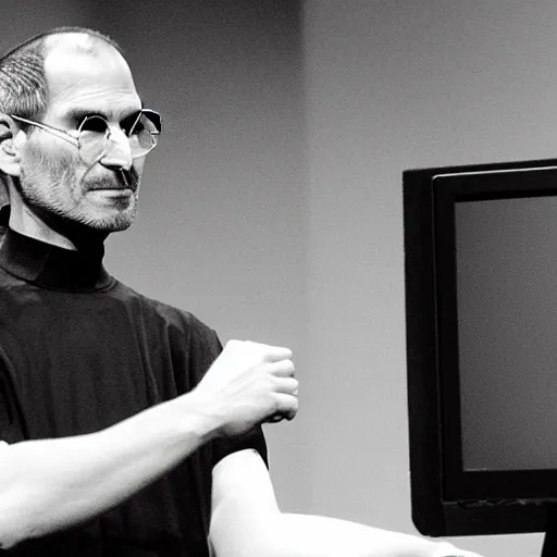 Prompt: steve jobs cosplaying as naruto
