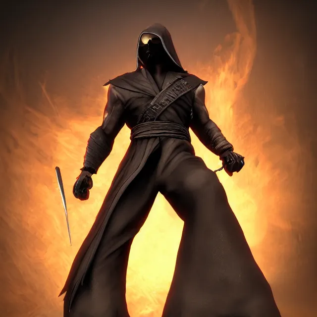 Prompt: grim reaper in mortal kombat, videogame 3d render, 4k, artstation