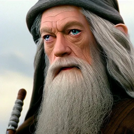 Image similar to still from the movie star wars episode iv with gandalf starring, highly detailed, extremely high quality, hd, 4 k, 8 k, canon 3 0 0 mm, professional photographer, 4 0 mp, lifelike, top - rated, award winning, realistic, detailed lighting, detailed shadows, sharp, no blur, edited, corrected, trending