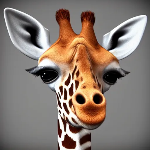 Prompt: giraffe baby in 3d rendered by AJ Jefferies