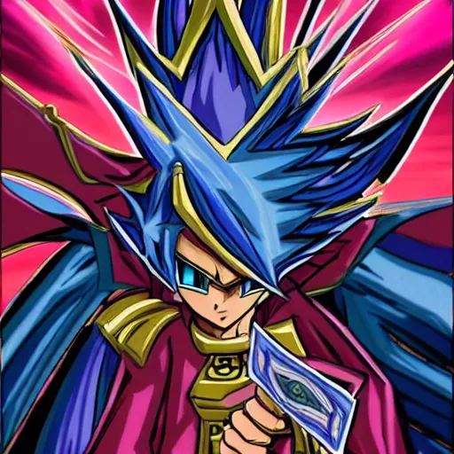Image similar to yugioh art, a wizard walking torwards a castle, epic style