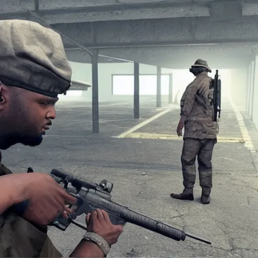 Image similar to schoolboy q, in tarkov