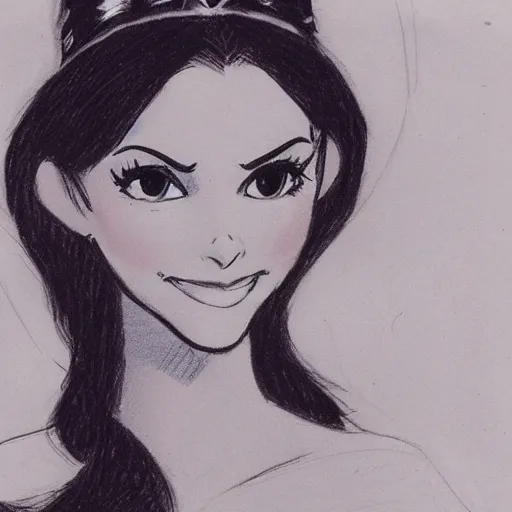 Image similar to milt kahl sketch of victoria justice as princess padme from star wars episode 3