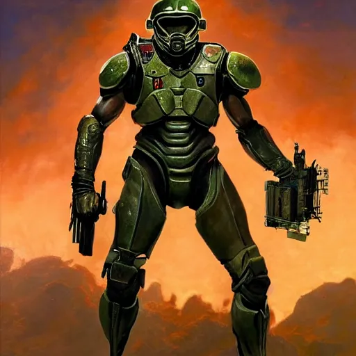 Image similar to ultra realistic portrait painting of giannis antetokounmpo as master chief, art by frank frazetta, 4 k, ultra realistic, highly detailed, epic lighting