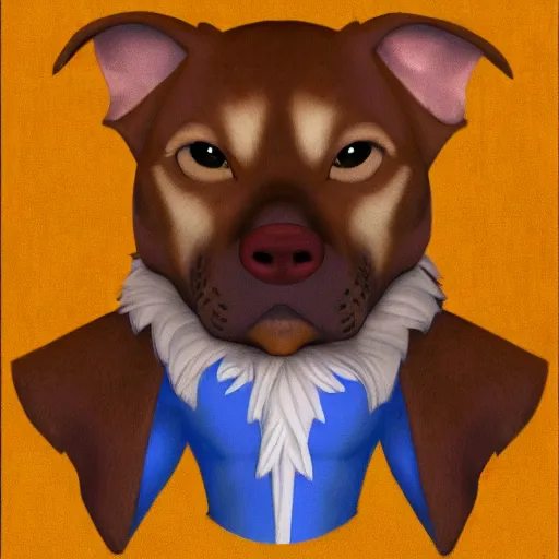 Image similar to a original sonic character based off of a brown pitbull, renaissance painting, digital art, furry, elegant, brown fur, pitbull, bulky, sonic oc, sonic forces style