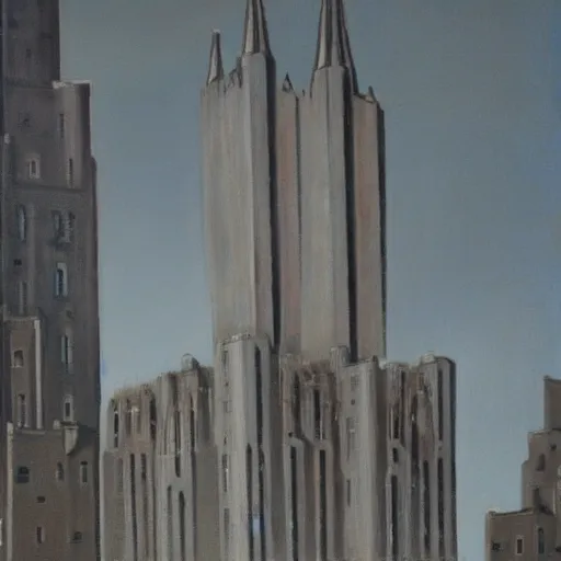 Image similar to a surreal brutalist gothic painting of new York