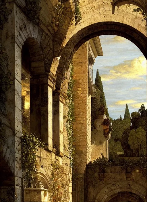 Image similar to lourmarin chateau in provence pattern texture, elegant, peaceful, hyper realistic, extremely detailed, dnd art, fantasy art, intricate fantasy painting, dramatic lighting, vivid colors, deviant art, artstation, by edgar maxence and caravaggio and michael whelan and delacroix.