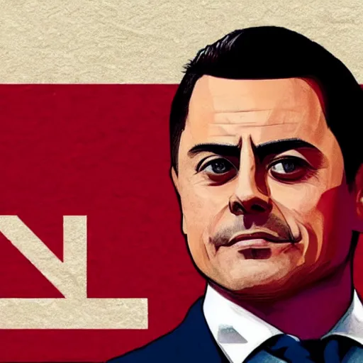 Prompt: Peña Nieto in the style of GTA cover art