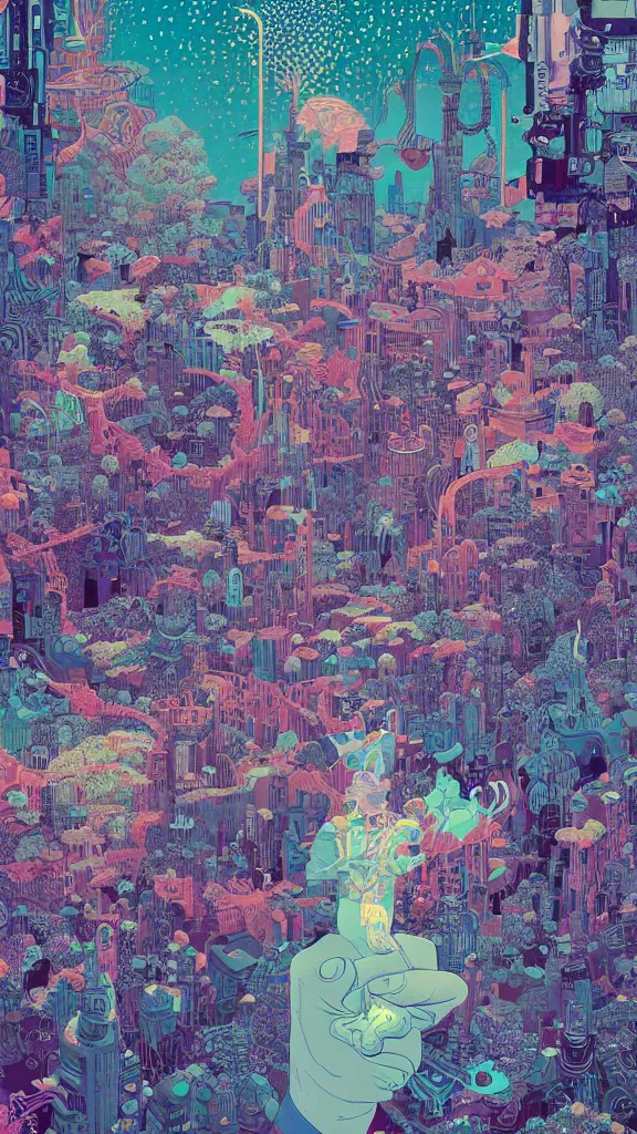 Image similar to Wonderland, Intricate ultradetailed illustration by Tomer Hanuka, by Victo Ngai, by Beeple