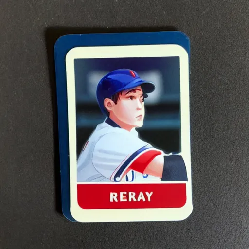 Image similar to rei ayanami baseball card