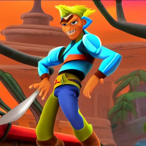 Prompt: jak 2 animated by disney pixar