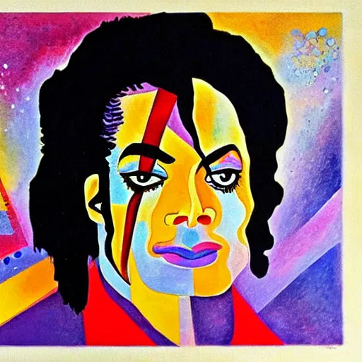 Image similar to Michael Jackson in the style of Kandinsky