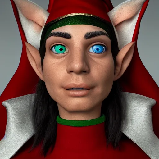 Prompt: a close up of a person in a elf costume, a character portrait by Guillermo del Toro, polycount, antipodeans, unreal engine 5, unreal engine, cryengine