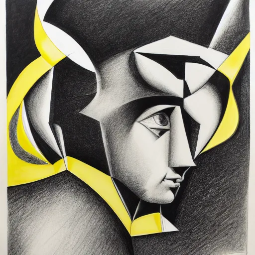 Prompt: yellow ranger lithography on paper conceptual figurative ( post - morden ) monumental dynamic soft shadow portrait drawn by hogarth and escher and francis bacon, inspired by goya, illusion surreal art, highly conceptual figurative art, intricate detailed illustration, controversial poster art, polish poster art, geometrical drawings, no blur