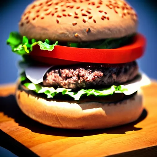 Image similar to A Burger made by HowToBasic, Realistic, HDR, Clear Image, HDD, RTX ON,