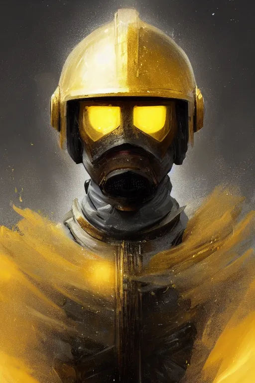 Prompt: A fancy portrait of a yellow glowing holy knight with their face covered by a helmet by Greg Rutkowski, Sung Choi, Mitchell Mohrhauser, Maciej Kuciara, Johnson Ting, Maxim Verehin, Peter Konig, 8k photorealistic, cinematic lighting, HD, high details, dramatic, trending on artstation