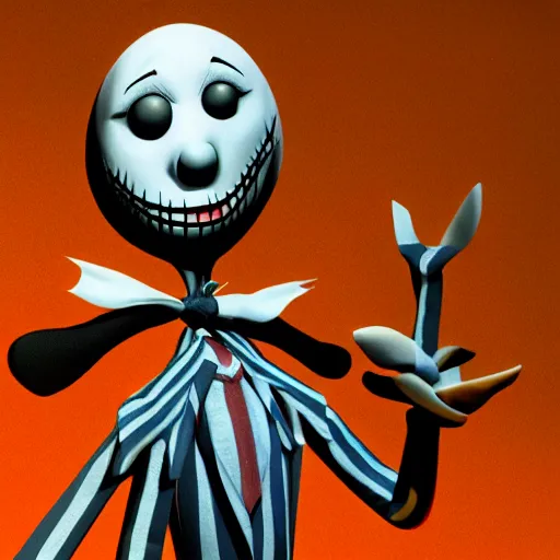 Image similar to 3d render by tim burton of a clown, the nightmare before christmas