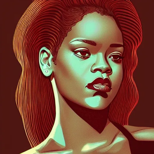 Image similar to “ rihanna retro minimalist portrait by jean giraud, art of moebius, sharp, smooth face, comic, 8 k ”