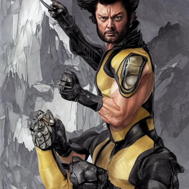 Image similar to Karl Urban as Wolverine, highly detailed, digital painting, artstation, concept art, smooth, sharp focus, illustration, ArtStation, art by artgerm and greg rutkowski and alphonse mucha and J. C. Leyendecker and Edmund Blair Leighton and Katsuhiro Otomo and Geof Darrow and Phil hale and Ashley wood and Ilya repin and Charlie Bowater