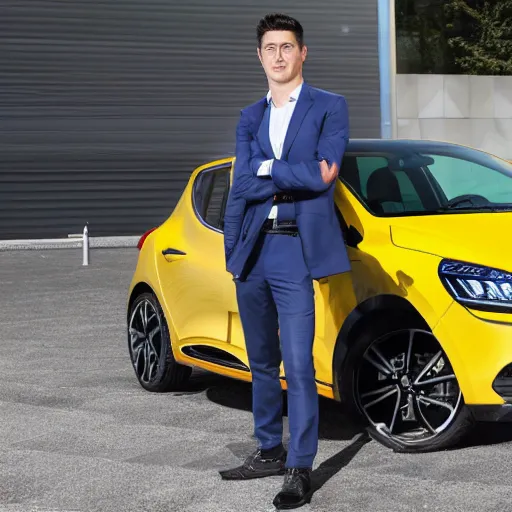 Image similar to Robert Lewandowski in Renault Clio