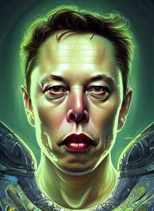 Image similar to elon musk as slimy mollusk character, drool, wide angle, elegant, highly detailed, digital painting, artstation, concept art, wallpaper, smooth, sharp focus, illustration, art by h. r. giger and artgerm and greg rutkowski and alphonse mucha