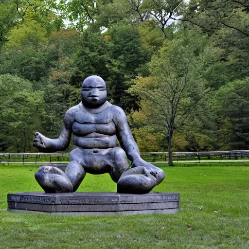 Prompt: SCP-173 in Central Park, photo