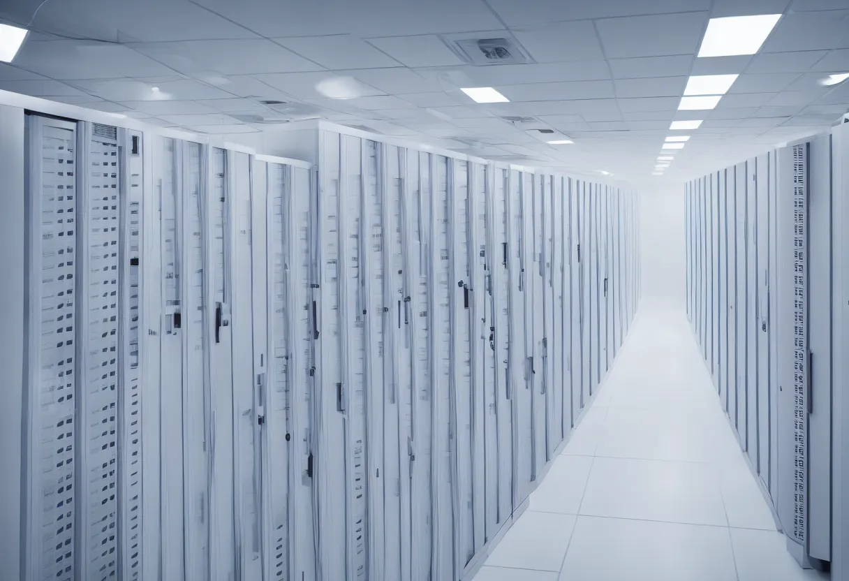 Image similar to photo of modern server data room, bright, white