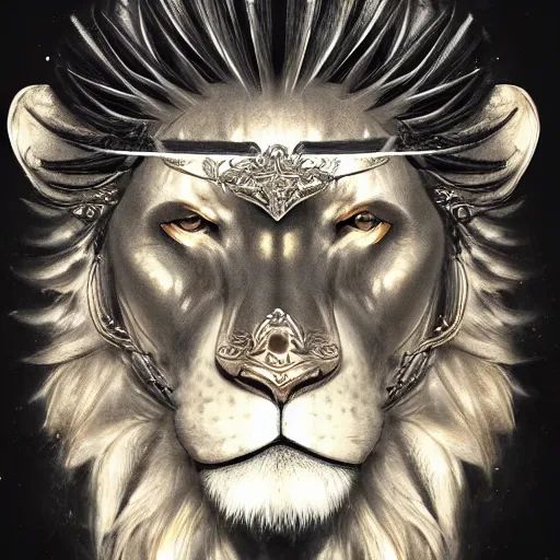 Prompt: Very very very very highly detailed epic photo of face with angry lion venetian mask, intricate, dystopian, sci-fi, extremely detailed, digital painting, artstation, concept art, smooth, sharp focus, illustration, intimidating lighting, incredible art by Artgerm and Vincent di Fate