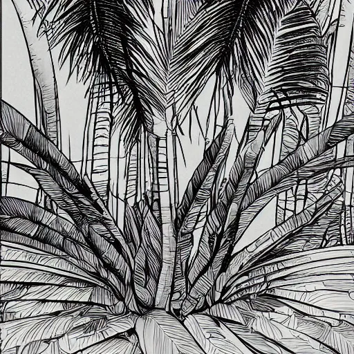 Image similar to tropical island, 8 k, high resolution, detailed charcoal drawing, beautiful hd, art nouveau, concept art, colourful artwork, in the style of axel aabrink