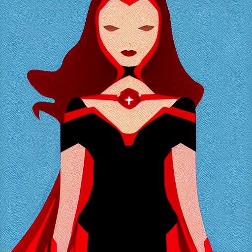 Image similar to scarlet witch, digital art, icon, svg