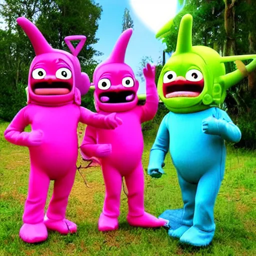 Prompt: Crazy Frog Teletubbies!!!