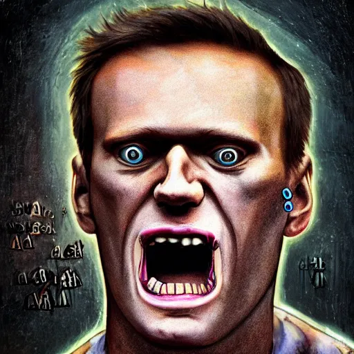 Image similar to navalny became cringe ugly lovecraftian degenerate abomination, photo - realistic, color image, 2 k, highly detailed, bodyhorror, occult art