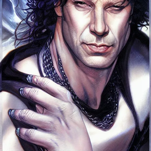 Image similar to a portrait of sandman from neil gaiman, art by mark brooks and brom gerald and artgerm