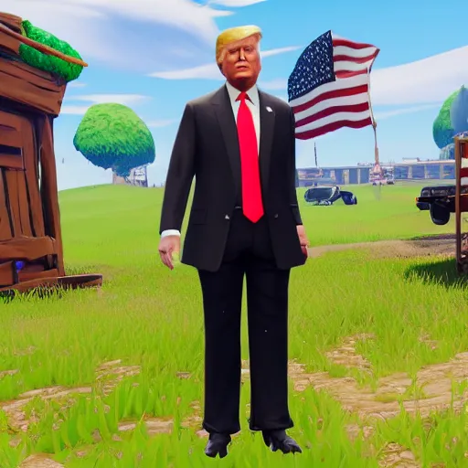 Image similar to donald trump fortnite skin limited new launch presidential skin