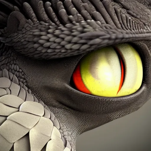 Prompt: close up headshot extremely detailed Concept, 3d render sheet Dragon concept artwork character design by Disney Pixar, in the style of ‘how to train your dragon’, ‘luca’, ‘zootopia’, ‘raya and the last dragon’ etc, high detail, detailed feathers, textures, scales and fur, 3d render