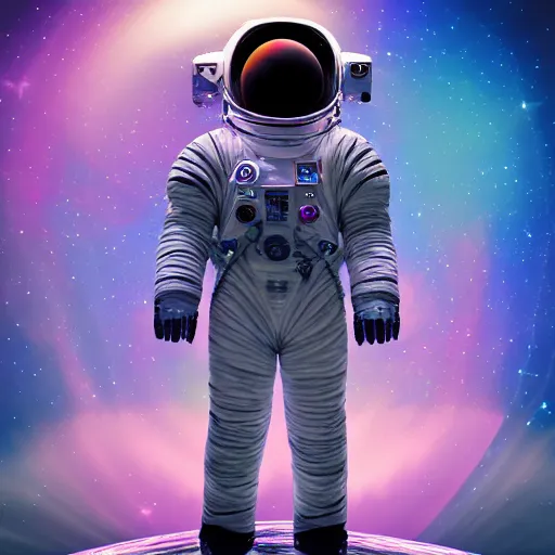 Prompt: vaporwave astronaut in space. art deco. digital art. 8k resolution.