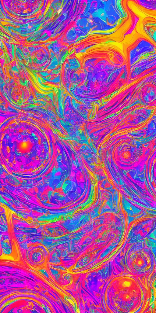 Prompt: abstract colorful visionary magical dreamscape realm wallpaper pattern, by gibert williams, trending on artstation