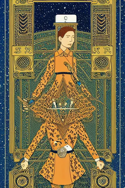 Prompt: tarot card intricate elegant highly detailed by wes anderson and hasui kawase and scott listfield