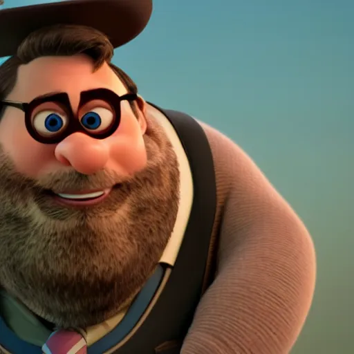 Prompt: steve carell as a pixar disney character from up ( 2 0 0 9 ), unreal engine, octane render, 3 d render, photorealistic