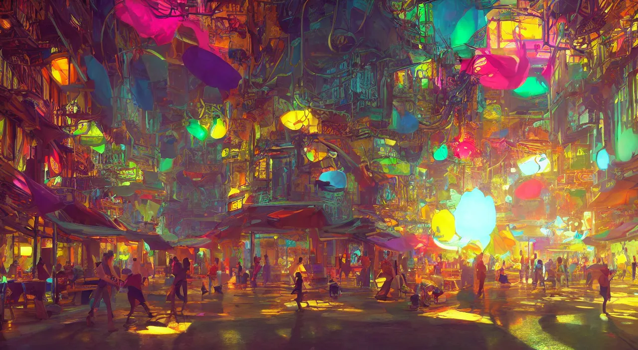 Image similar to bazaar zouk oriantal multicolorful sky shine place mosquet painting stylized digital video game icon global illumination ray tracing 8 k hd resolution, by ilya kuvshinov and cushart krentz and gilleard james